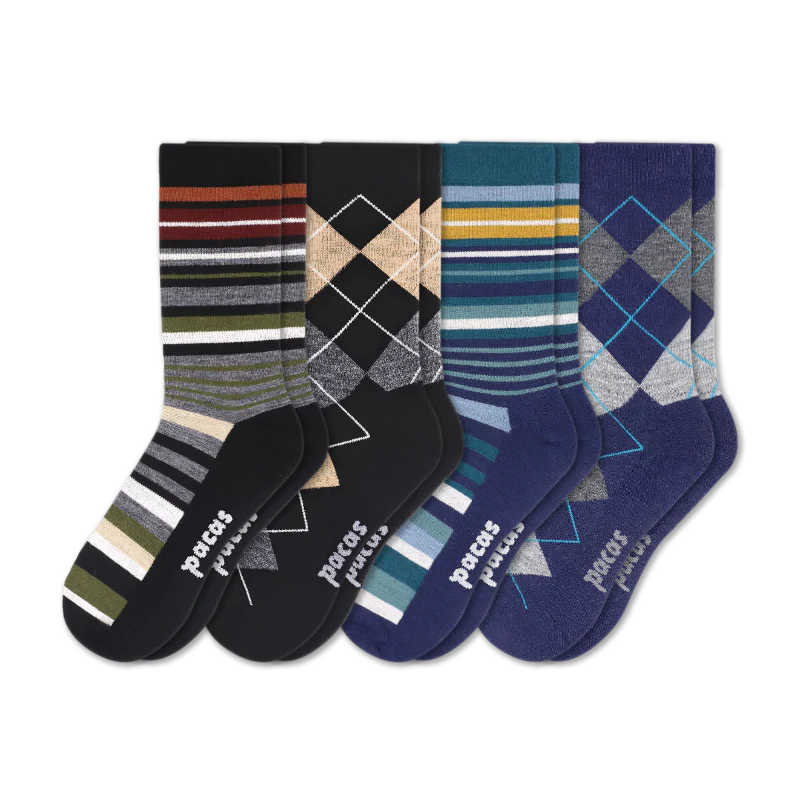 4 Pack - Men's Light-Weight Crew Pacas Socks - Image 79