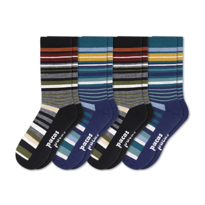 4 Pack - Men's Light-Weight Crew Pacas Socks - Image 83