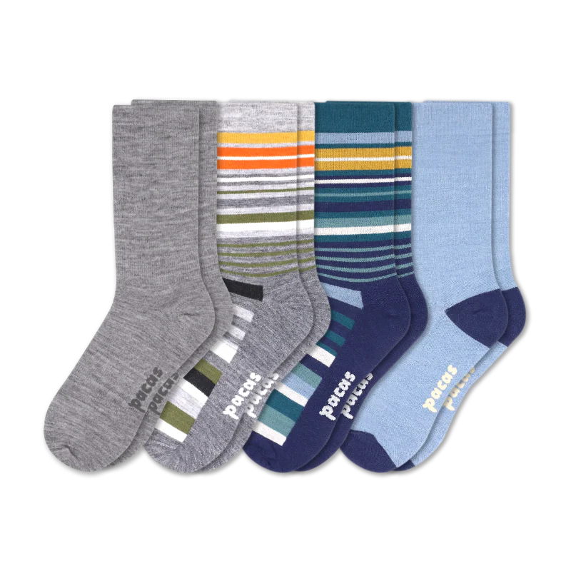 4 Pack - Men's Light-Weight Crew Pacas Socks - Image 86