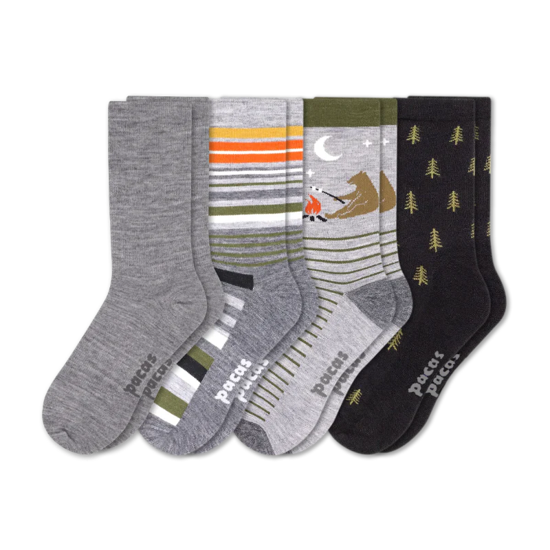 4 Pack - Men's Light-Weight Crew Pacas Socks - Image 87
