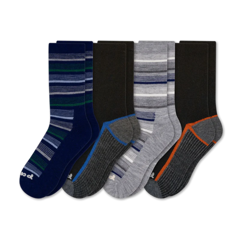 4 Pack - Men's Light-Weight Crew Pacas Socks - Image 89