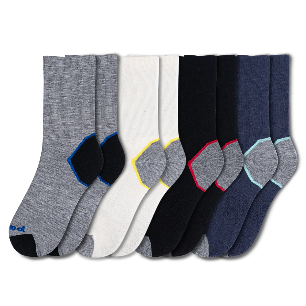 4 Pack - Men's Light-Weight Crew Pacas Socks - Image 9