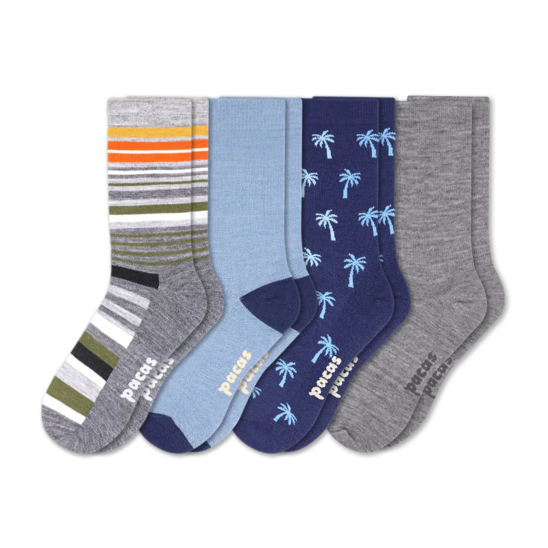 4 Pack - Men's Light-Weight Crew Pacas Socks - Image 95
