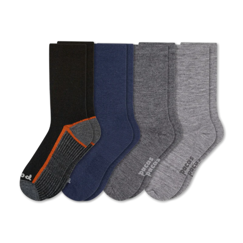 4 Pack - Men's Light-Weight Crew Pacas Socks - Image 97
