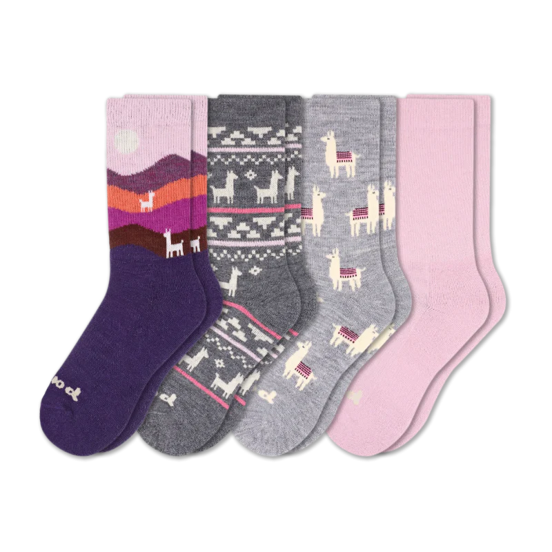 4 Pack - Women's Crew Pacas Socks - Image 105