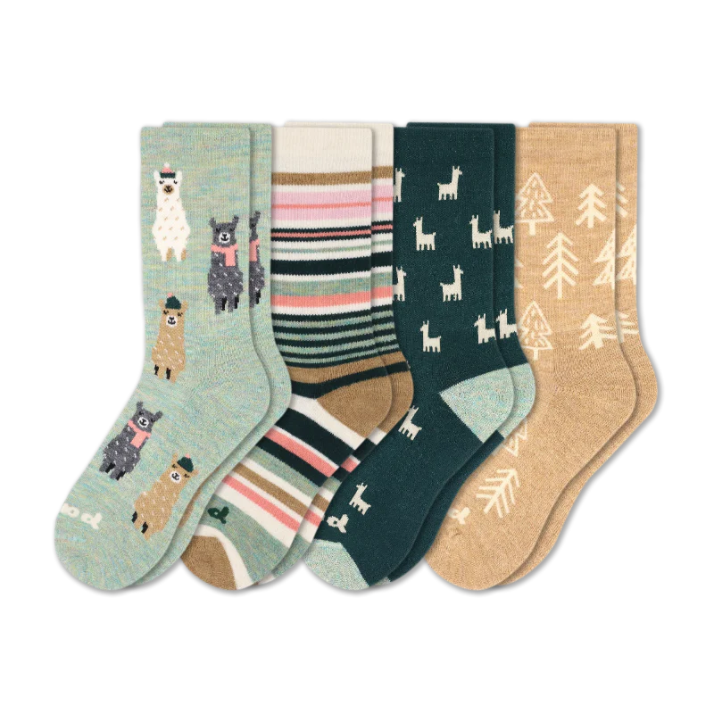 4 Pack - Women's Crew Pacas Socks - Image 109