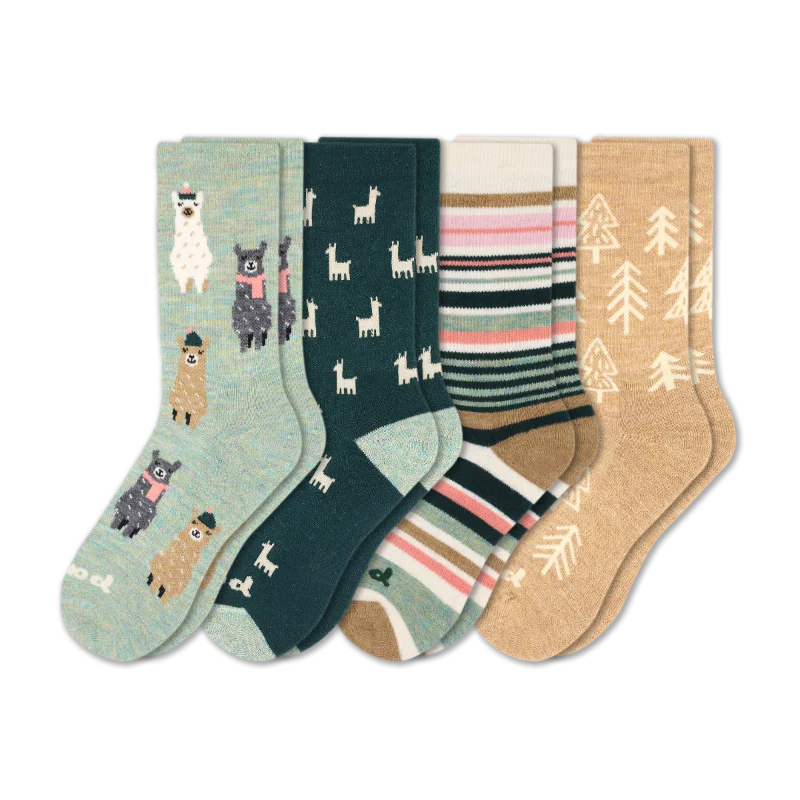 4 Pack - Women's Crew Pacas Socks - Image 11