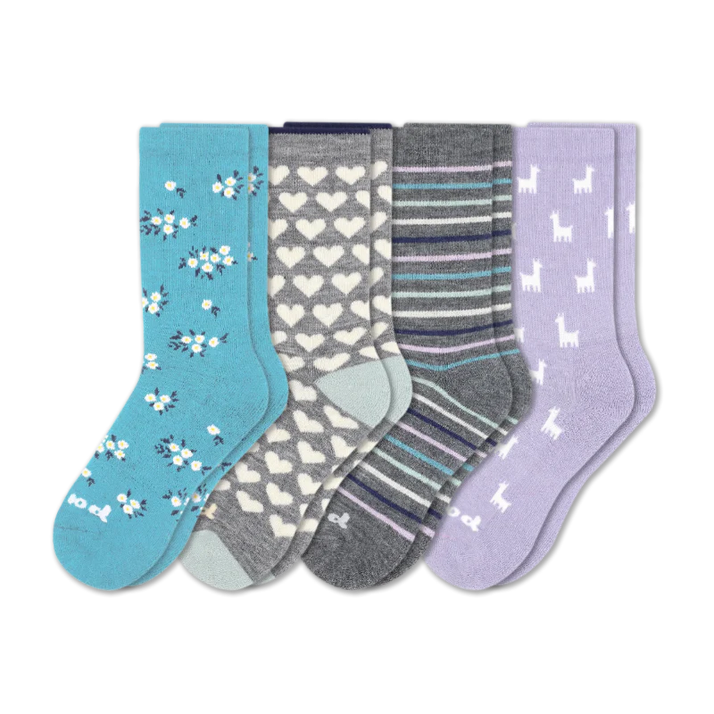 4 Pack - Women's Crew Pacas Socks - Image 112
