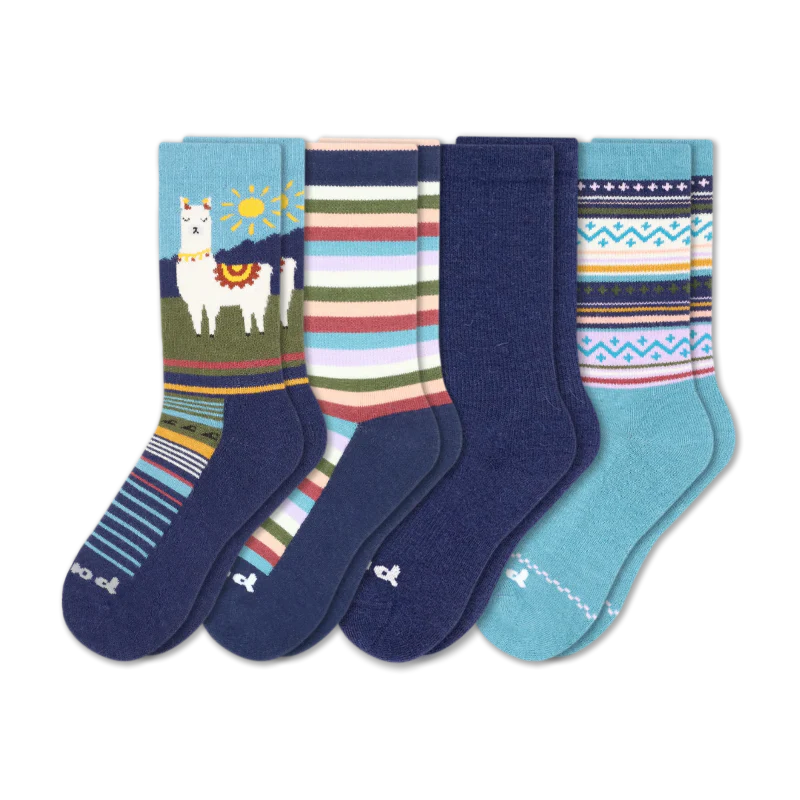 4 Pack - Women's Crew Pacas Socks - Image 114