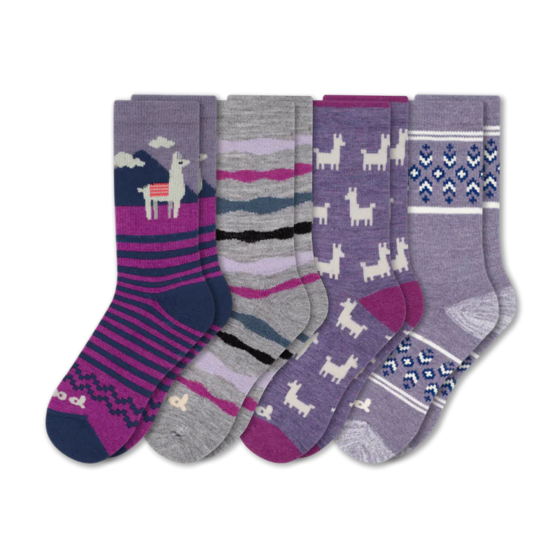 4 Pack - Women's Crew Pacas Socks - Image 128