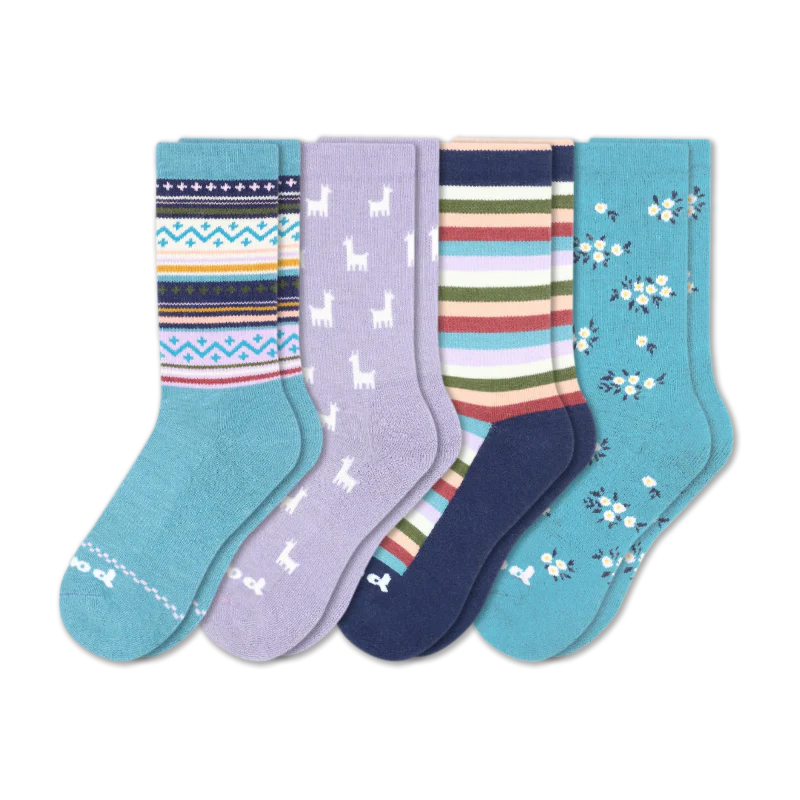 4 Pack - Women's Crew Pacas Socks - Image 130