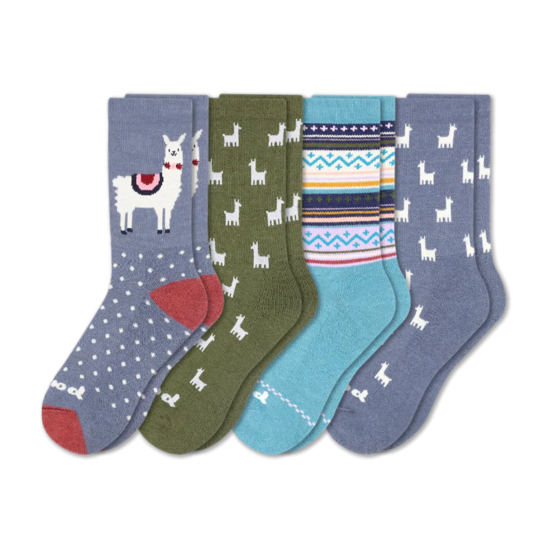 4 Pack - Women's Crew Pacas Socks - Image 131