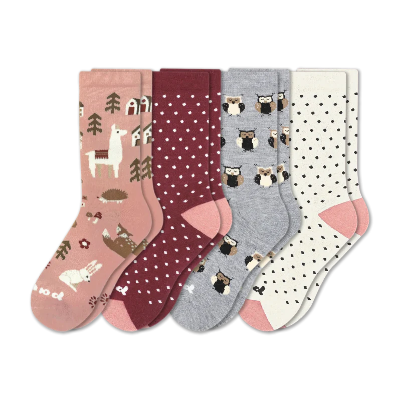 4 Pack - Women's Crew Pacas Socks - Image 132