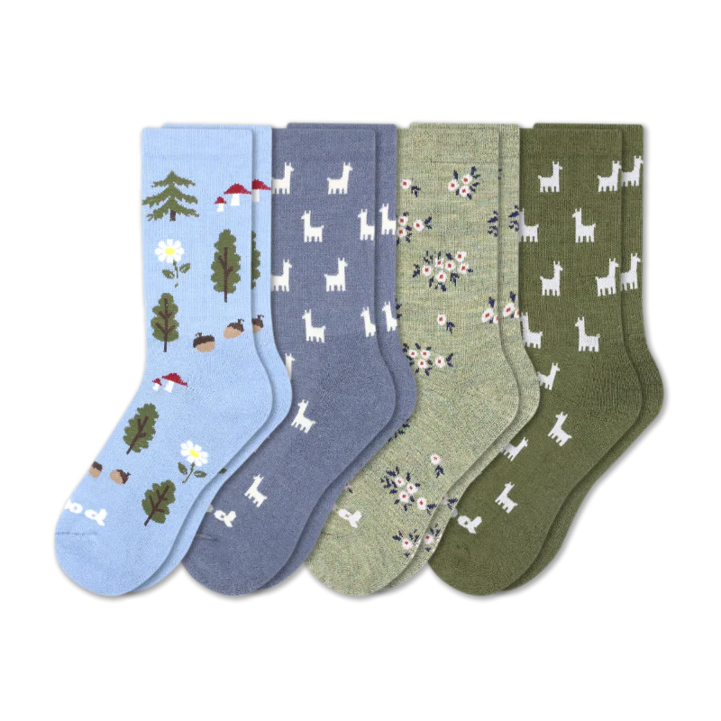 4 Pack - Women's Crew Pacas Socks - Image 133