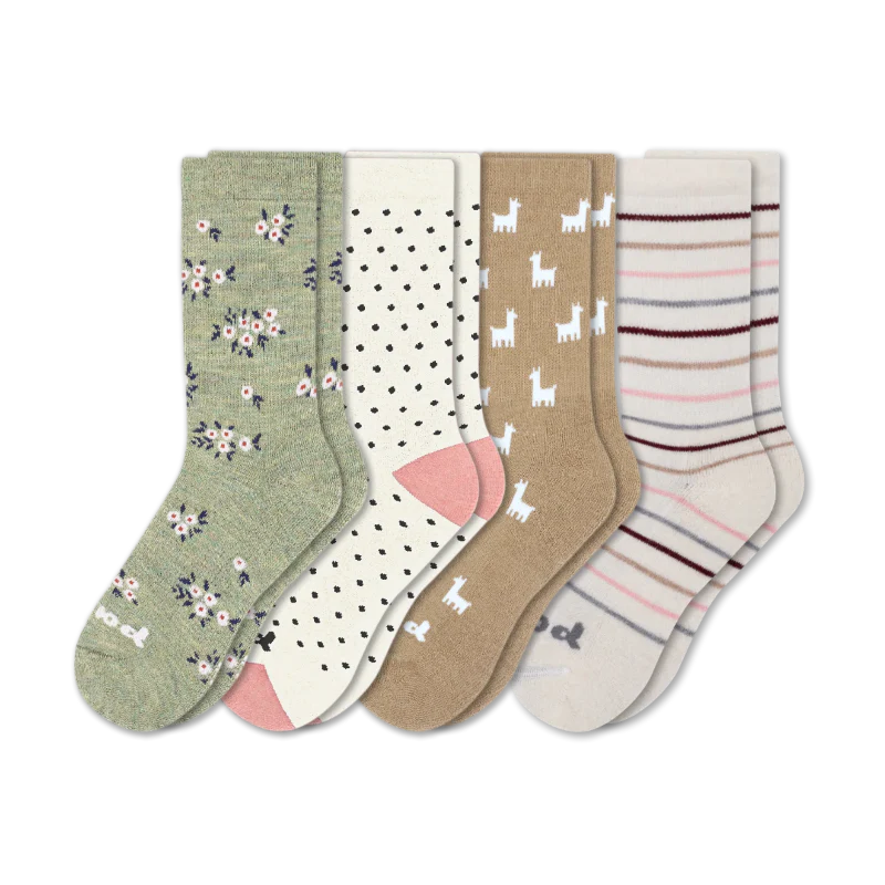 4 Pack - Women's Crew Pacas Socks - Image 134