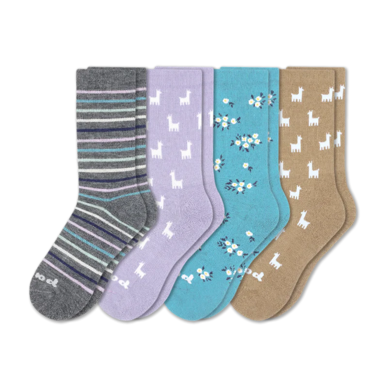 4 Pack - Women's Crew Pacas Socks - Image 135