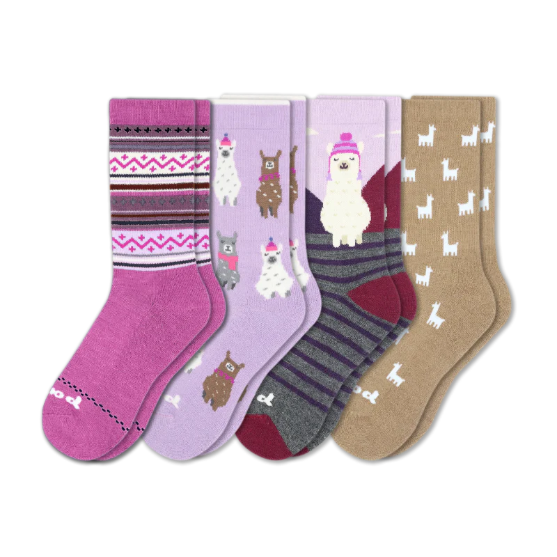 4 Pack - Women's Crew Pacas Socks - Image 139