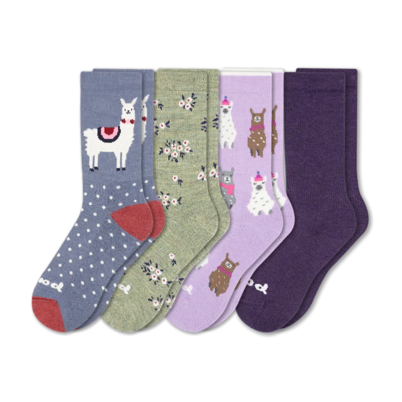 4 Pack - Women's Crew Pacas Socks - Image 143