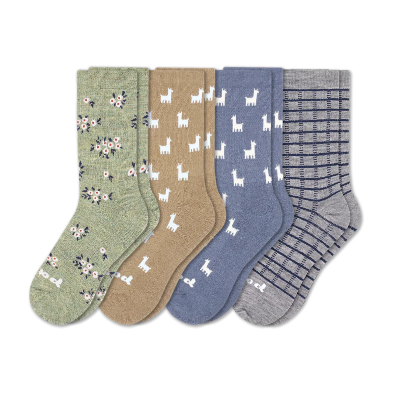 4 Pack - Women's Crew Pacas Socks - Image 145