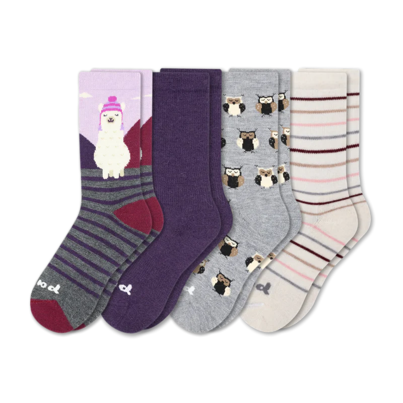 4 Pack - Women's Crew Pacas Socks - Image 146