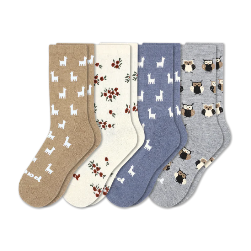 4 Pack - Women's Crew Pacas Socks - Image 148