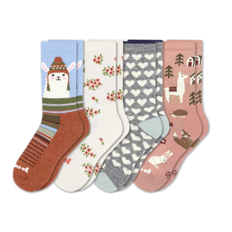 4 Pack - Women's Crew Pacas Socks - Image 151