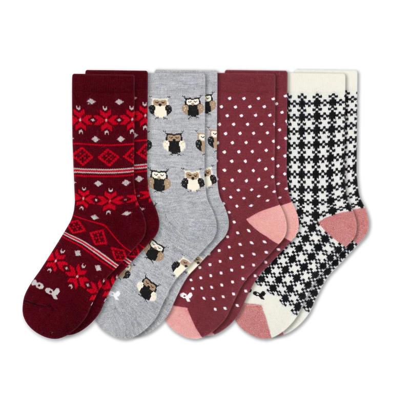 4 Pack - Women's Crew Pacas Socks - Image 153