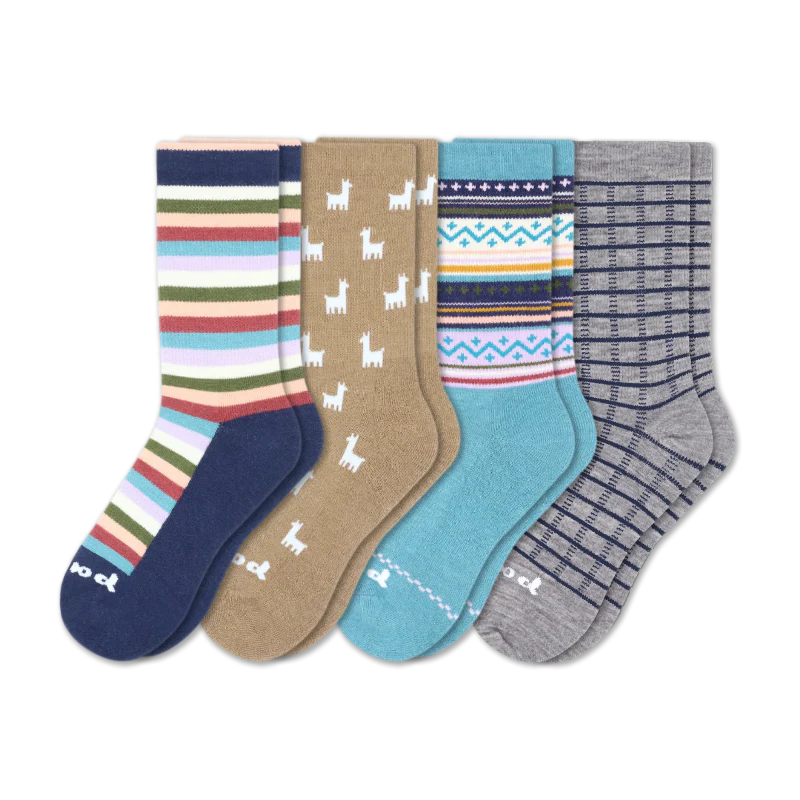 4 Pack - Women's Crew Pacas Socks - Image 158