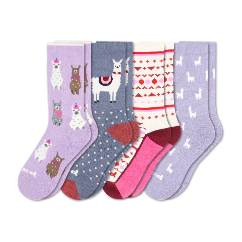 4 Pack - Women's Crew Pacas Socks - Image 162