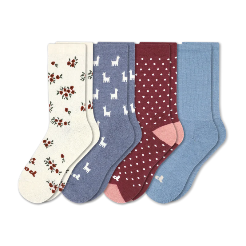 4 Pack - Women's Crew Pacas Socks - Image 163