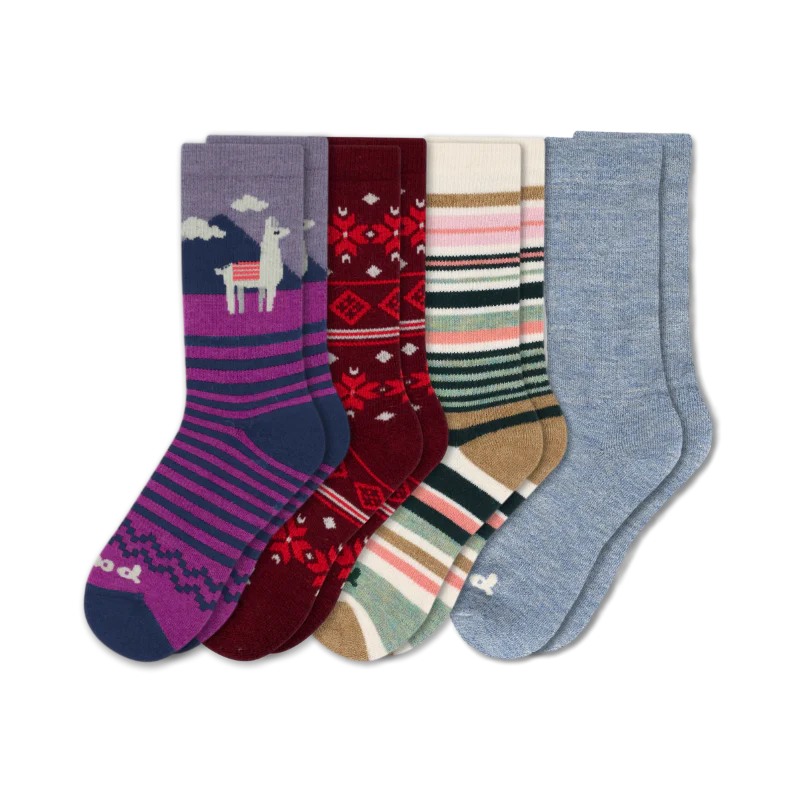 4 Pack - Women's Crew Pacas Socks - Image 174