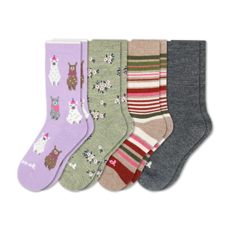 4 Pack - Women's Crew Pacas Socks - Image 182