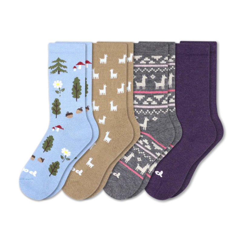 4 Pack - Women's Crew Pacas Socks - Image 184