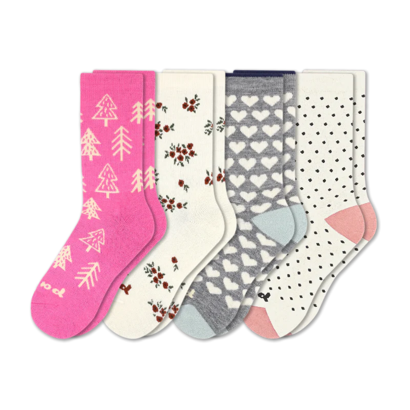 4 Pack - Women's Crew Pacas Socks - Image 189