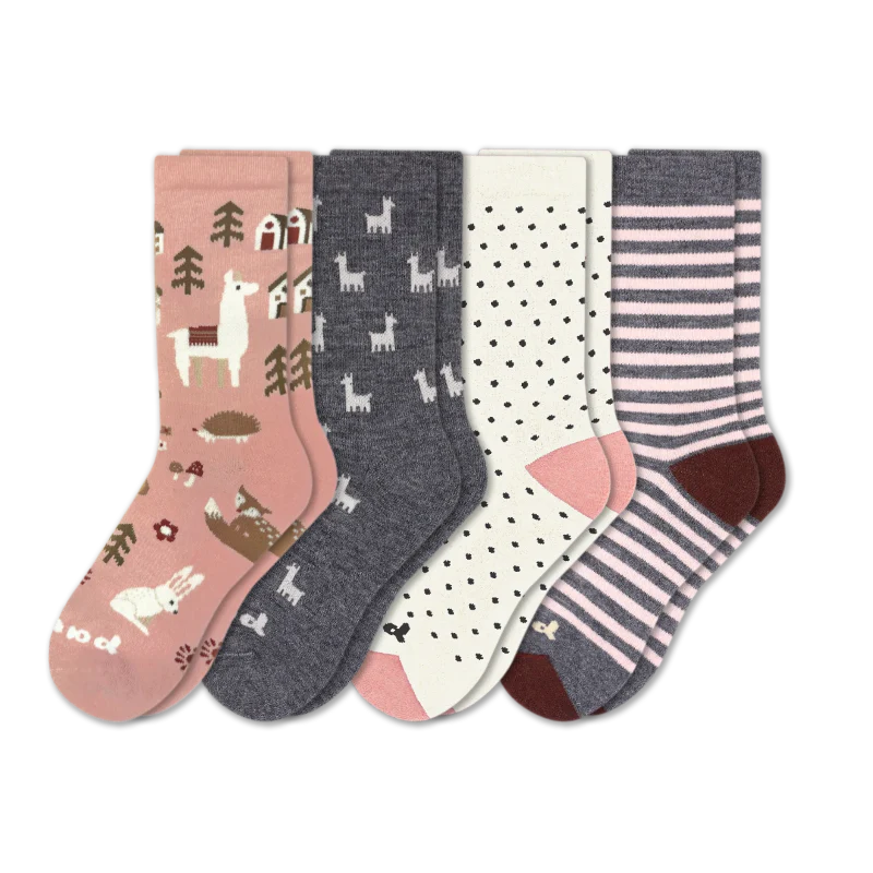 4 Pack - Women's Crew Pacas Socks - Image 192