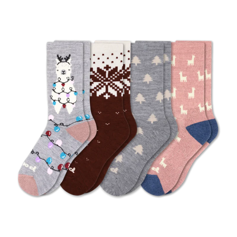 4 Pack - Women's Crew Pacas Socks - Image 199