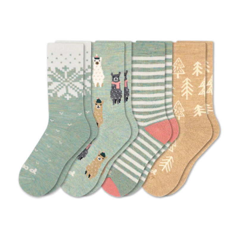 4 Pack - Women's Crew Pacas Socks - Image 22