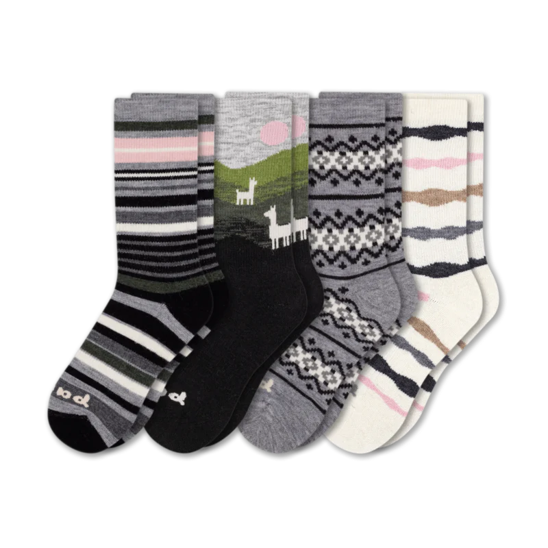 4 Pack - Women's Crew Pacas Socks - Image 34