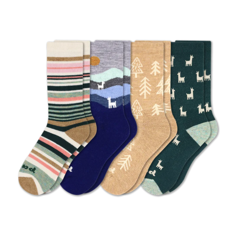 4 Pack - Women's Crew Pacas Socks - Image 39
