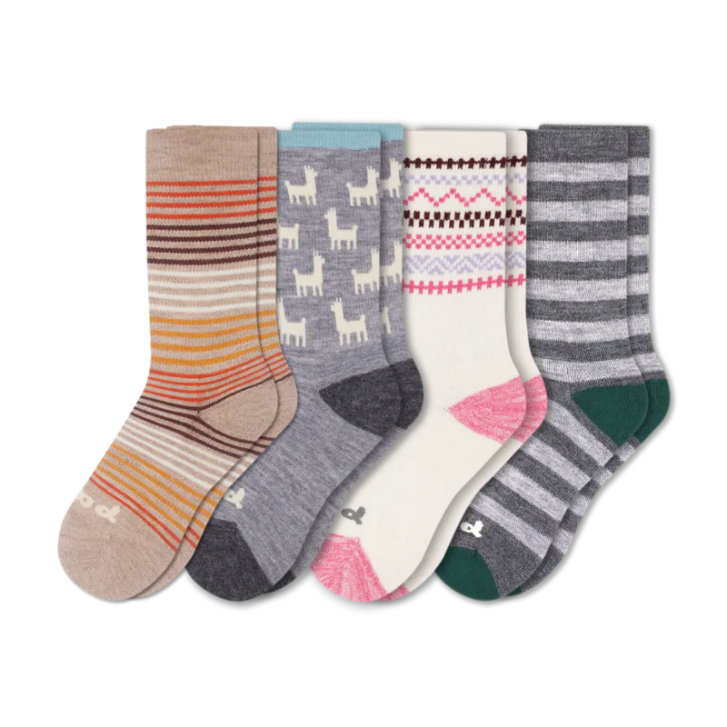 4 Pack - Women's Crew Pacas Socks - Image 40