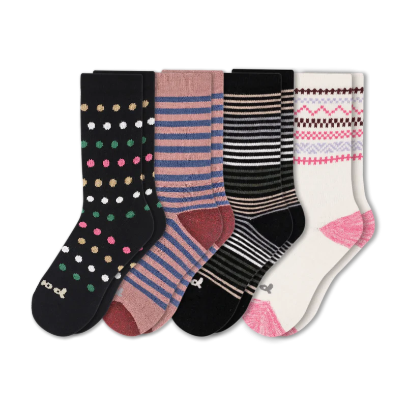 4 Pack - Women's Crew Pacas Socks - Image 49