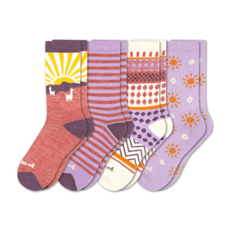 4 Pack - Women's Crew Pacas Socks - Image 54