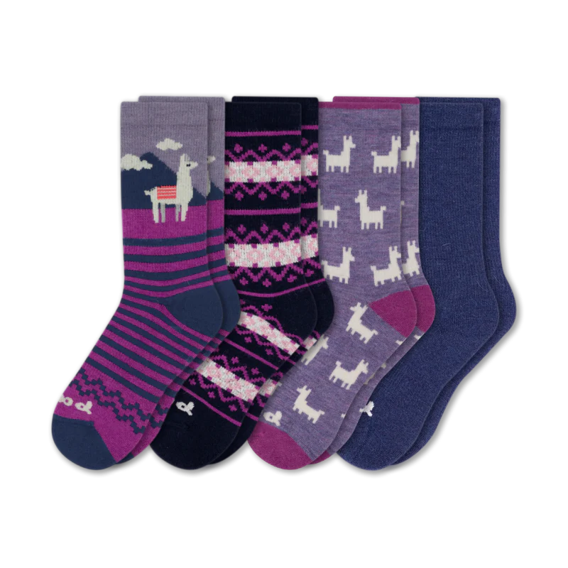 4 Pack - Women's Crew Pacas Socks - Image 57