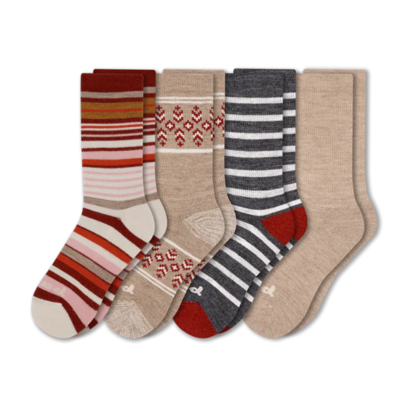 4 Pack - Women's Crew Pacas Socks - Image 67