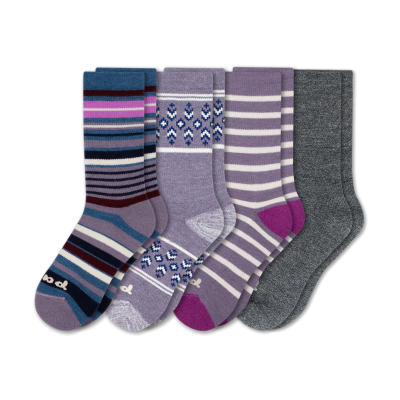 4 Pack - Women's Crew Pacas Socks - Image 68