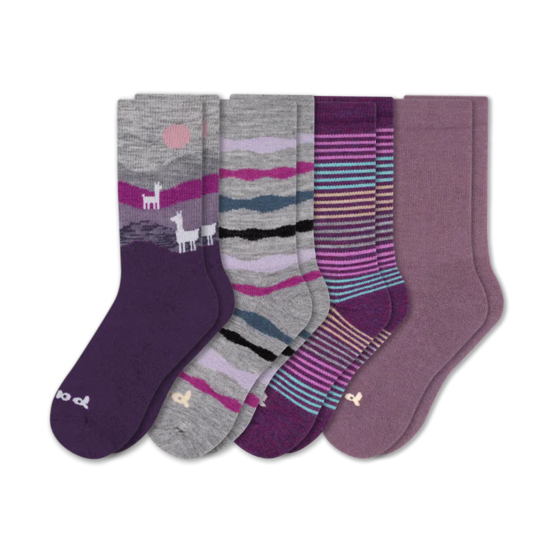 4 Pack - Women's Crew Pacas Socks - Image 69