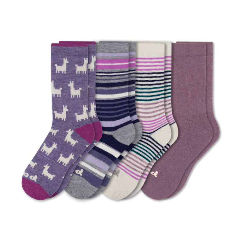4 Pack - Women's Crew Pacas Socks - Image 71