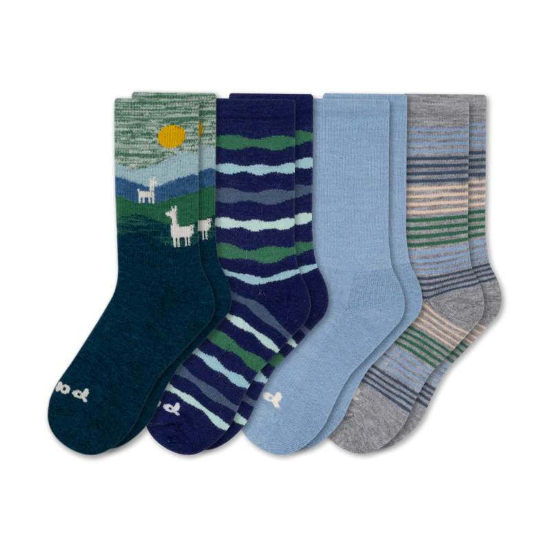 4 Pack - Women's Crew Pacas Socks - Image 72