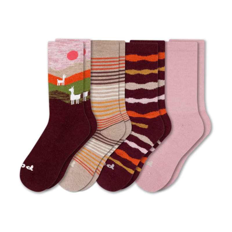 4 Pack - Women's Crew Pacas Socks - Image 73