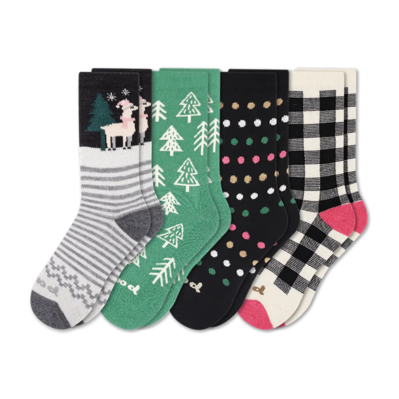 4 Pack - Women's Crew Pacas Socks - Image 74
